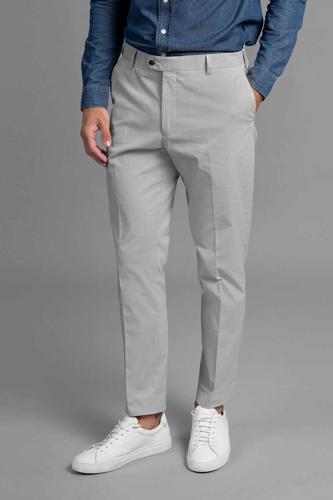 Bruno Cotton Stretch Chino - French Grey