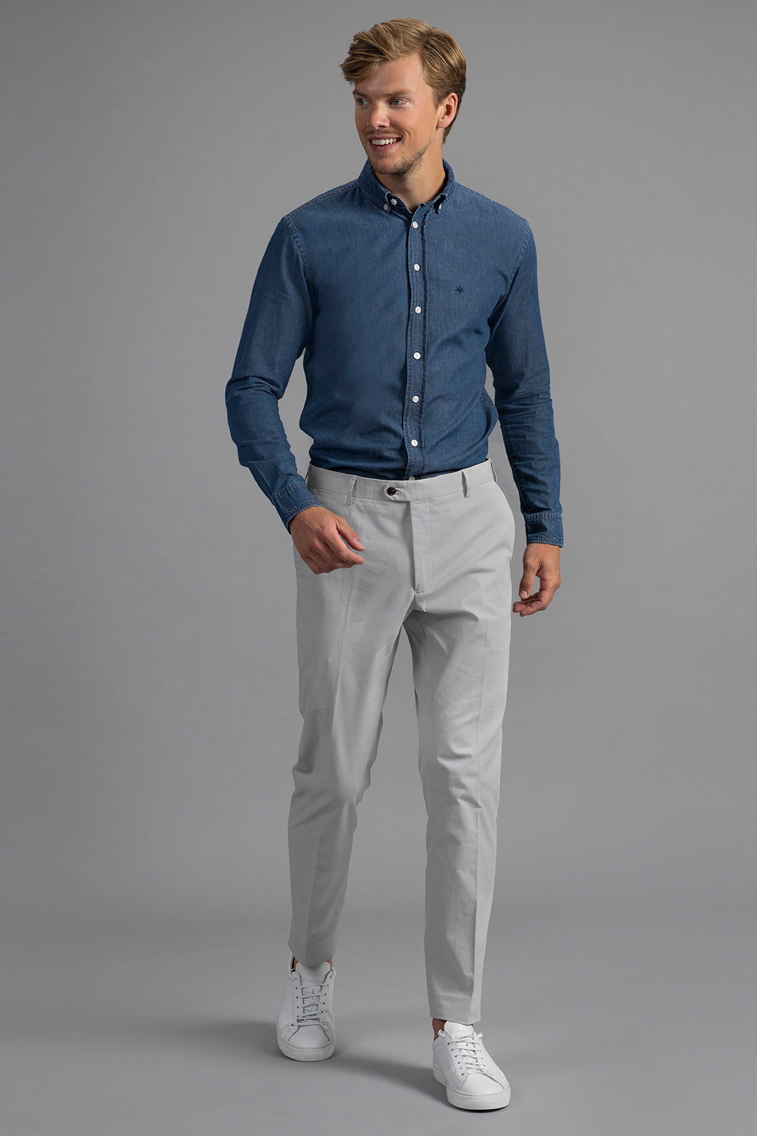 Bruno Cotton Stretch Chino - French Grey