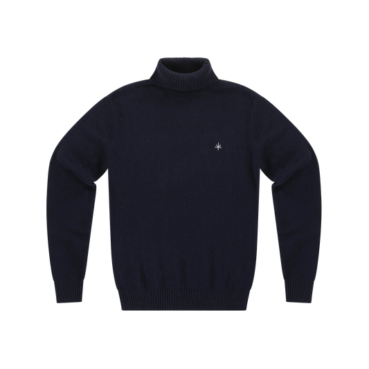 Alsace Roll Neck Sweater - Navy