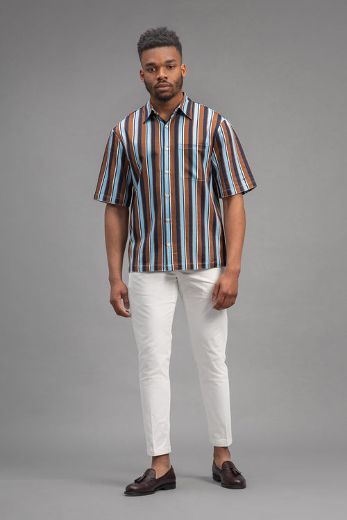 Saint-Tropez - Colored Striped Bowling Shirt