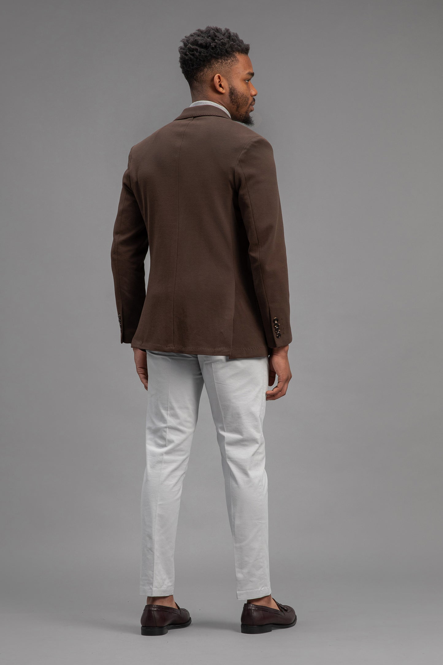 Antibes - Brown Cotton Stretch Blazer