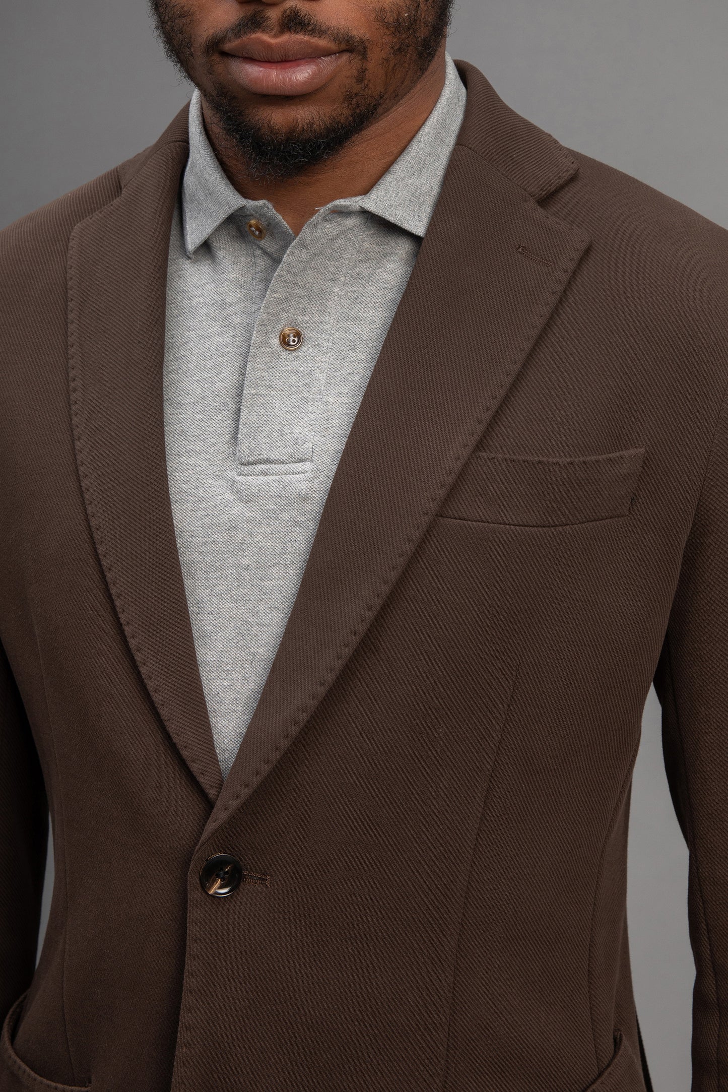 Antibes - Brown Cotton Stretch Blazer