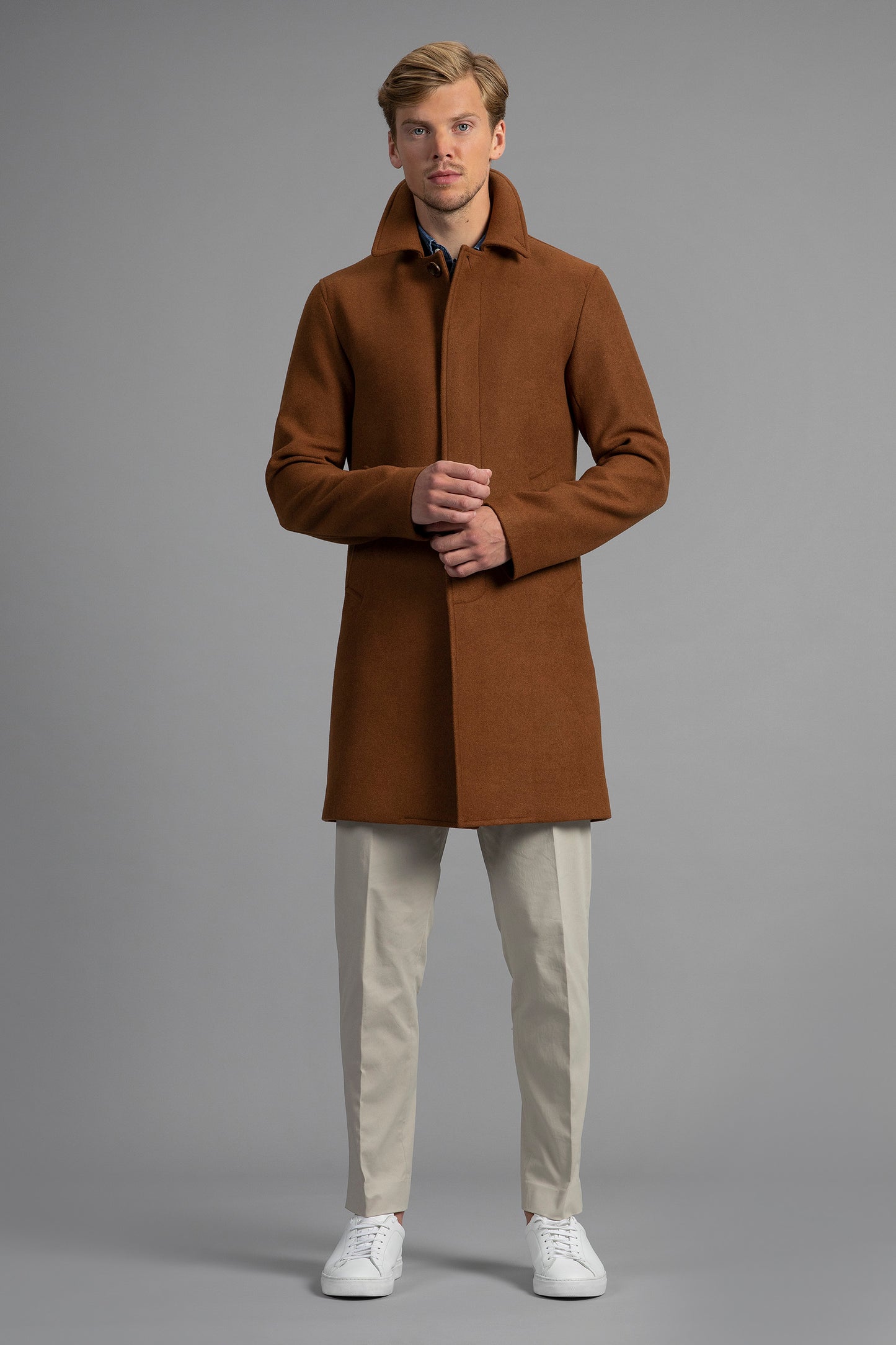 Cognac single breasted Coat