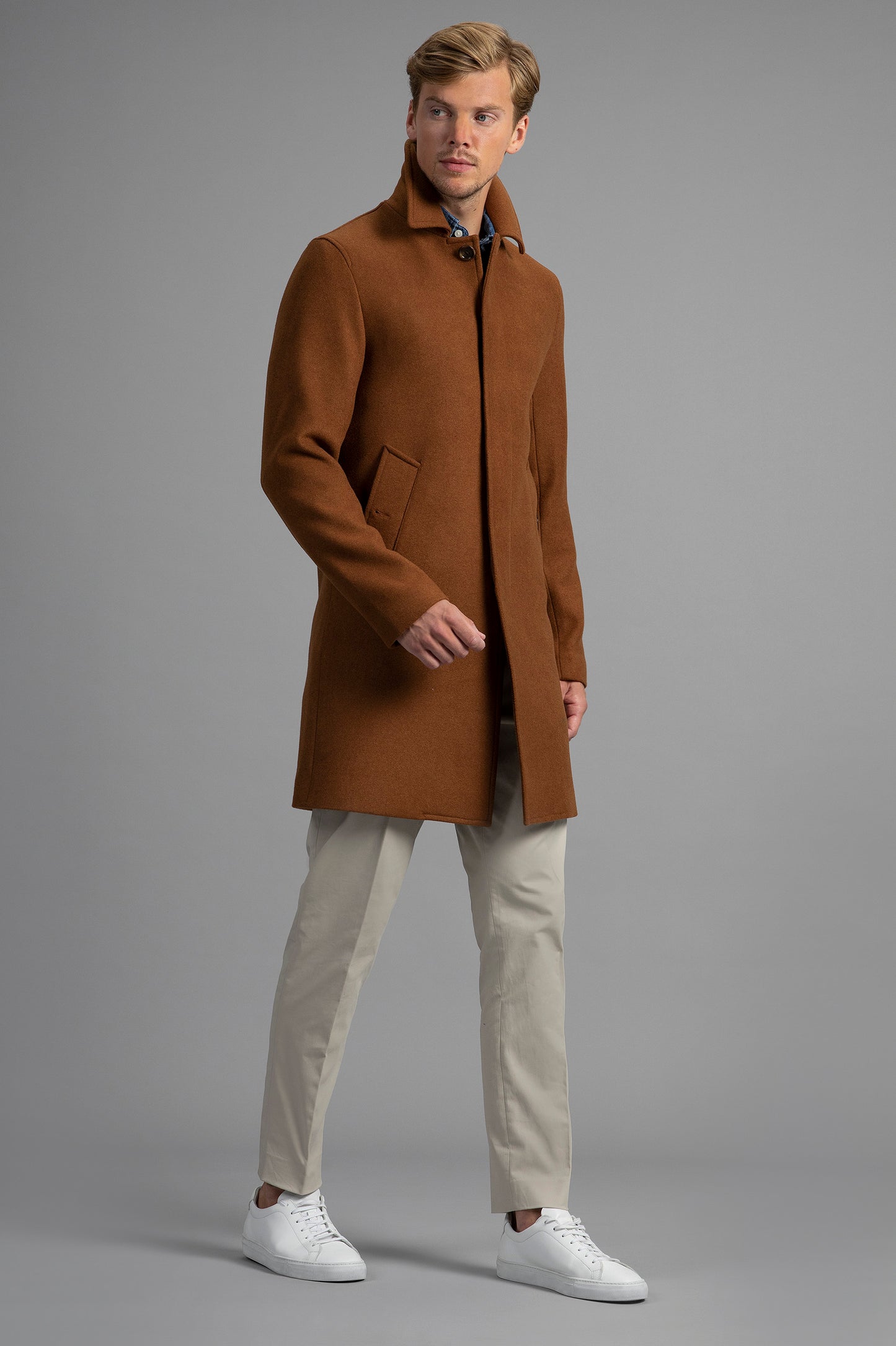 Cognac single breasted Coat