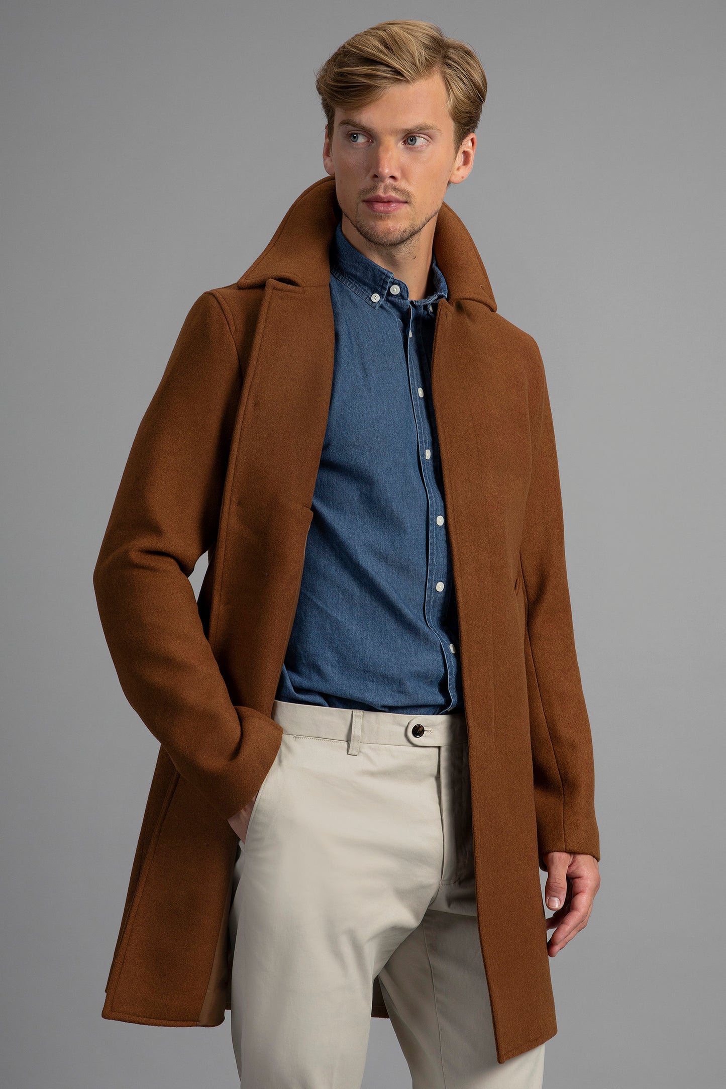 Cognac single breasted Coat