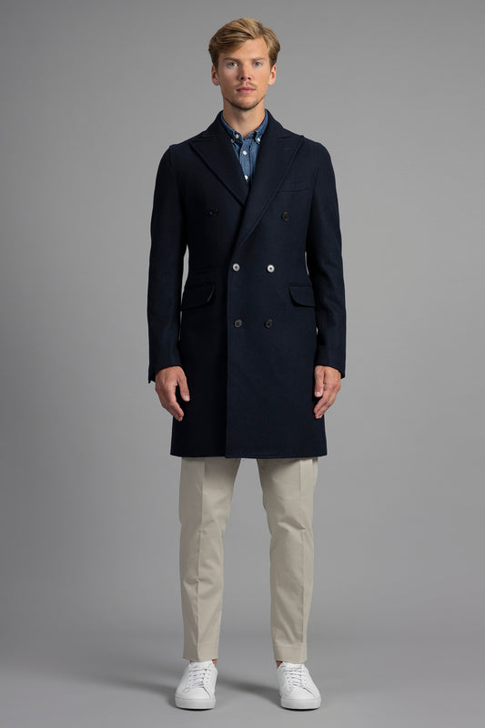 Navy Blue Double Breasted Coat