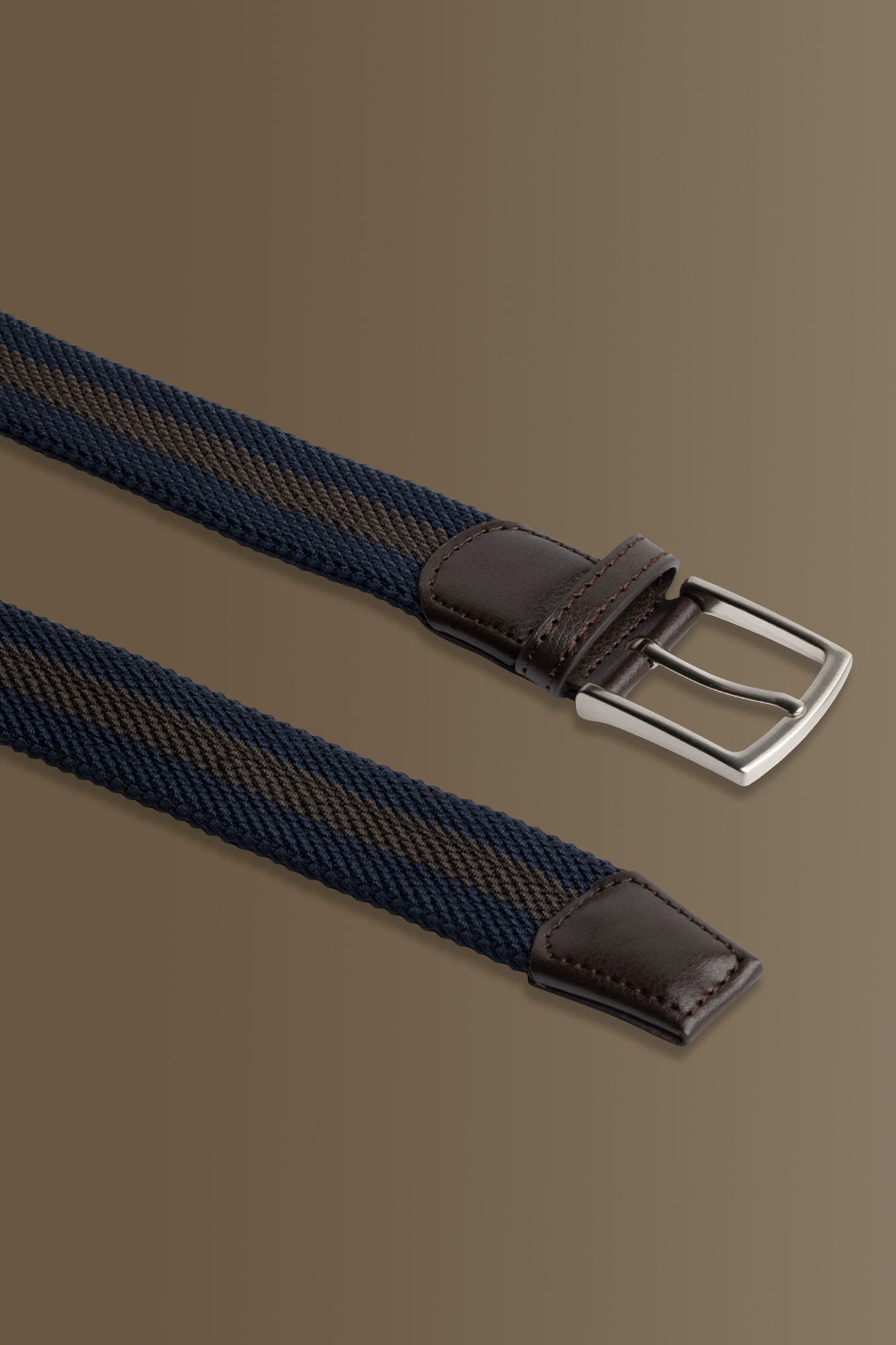 Belt woven brown stripe